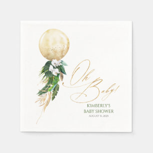 Serviette En Papier Balloon d'or Baby shower de jardin tropical verdoy