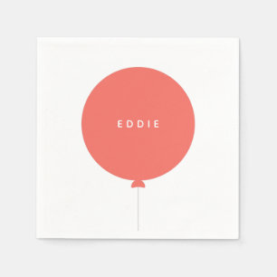 Serviette En Papier Balloon scandinave   Coral rose fête d'anniversair