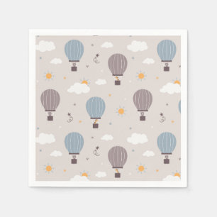 Serviette En Papier Balloons À Air Chaud Avec Animaux Papier Serviette