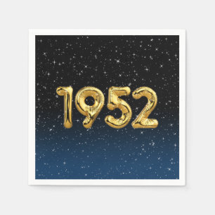 Serviette En Papier Balloons D'Anniversaire 1952 En Étoiles Serviettes