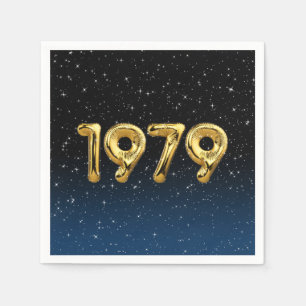 Serviette En Papier Balloons D'Anniversaire 1979 En Étoiles Serviettes