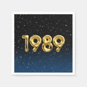 Serviette En Papier Balloons d'anniversaire 1989 Dans Napkins d'étoile