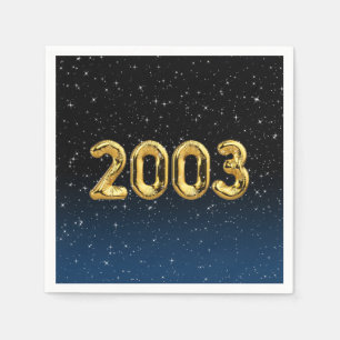 Serviette En Papier Balloons D'Anniversaire 2003 En Étoiles