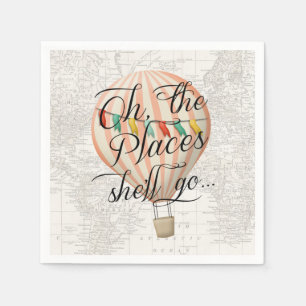 Serviette En Papier Ballotte à air chaud Baby shower rose Napkin