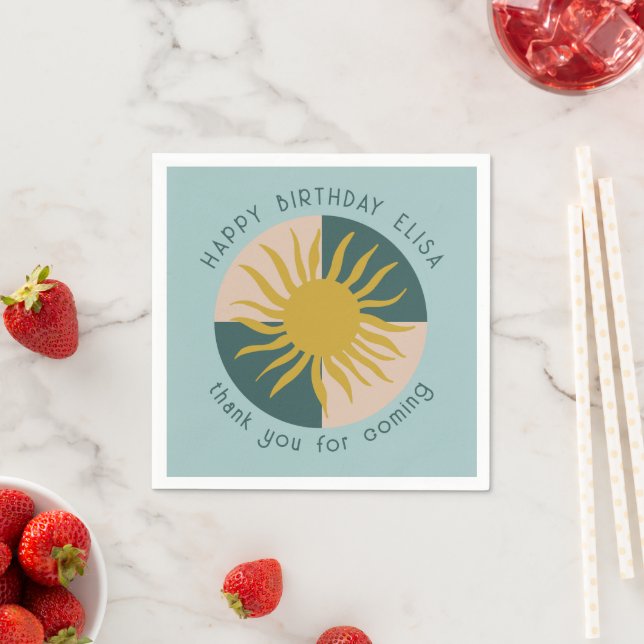 Serviette En Papier Balnéaire Soiree ANNIVERSAIRE FÊTE Moderne Cute CU (En situation)