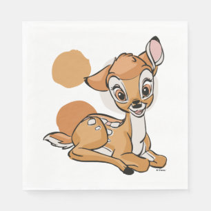 Serviette En Papier Bambi Assis Avec Le Sourire
