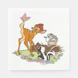 Serviette En Papier Bambi Avec Papillon Sur La Queue