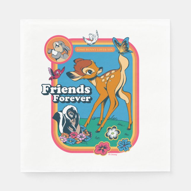 Serviette En Papier Bambi et ses amis | Amis pour toujours (Devant)