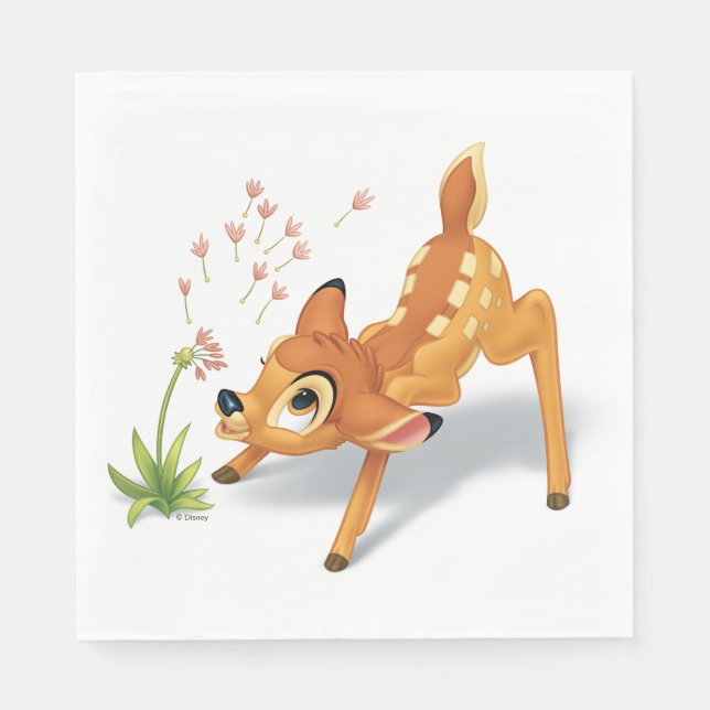 Serviette En Papier Bambi regarde les graines de pissenlit volée (Devant)