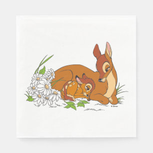 Serviette En Papier Bambi Se Repose Avec Sa Mère
