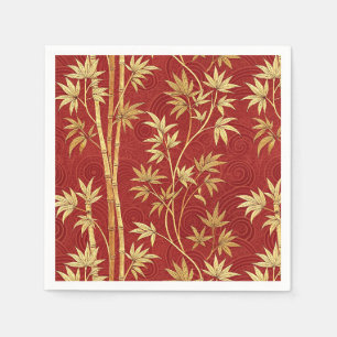 Serviette En Papier Bambou cramoisi Est-asiatique (1)