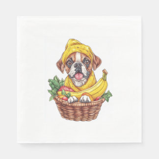 Serviette En Papier Banana Boxer - Drôle chien de fruits