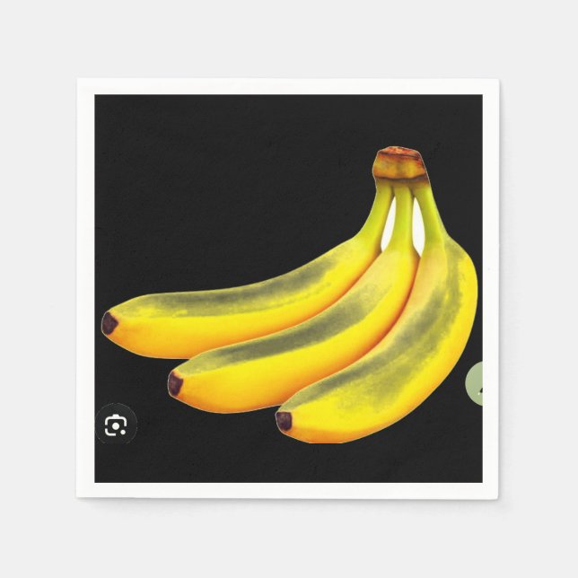 Serviette En Papier Banane noire jaune (Devant)