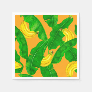 Serviette En Papier Bananes et aquarelle feuille