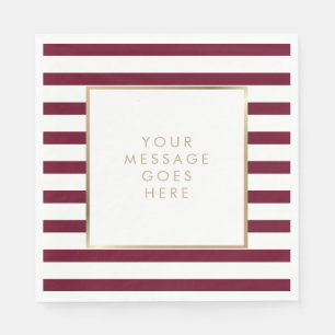 Serviette En Papier Bande Blanche Bourgogne Faux Papier Doré