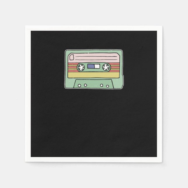 Serviette En Papier Bande Cassette Rétro (Devant)