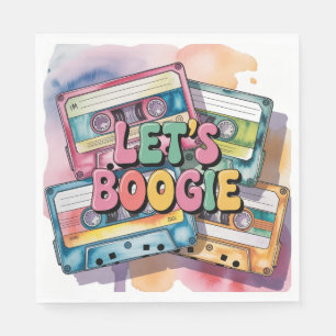 Serviette En Papier Bande Cassette Rétro Faisons la Boogie Fête d'Anni