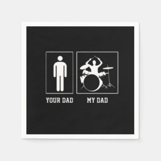 Serviette En Papier Bande Drôle Papa Drummer Mon papa Fête des pères