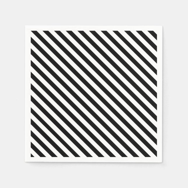 Serviette En Papier Bande noire et blanche moderne (Devant)