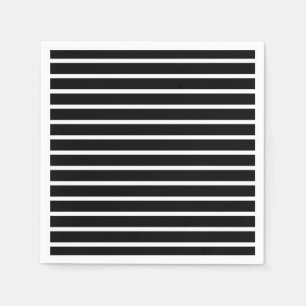 Serviette En Papier Bande noire et blanche moderne