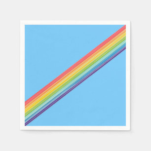 Serviette En Papier Bandes arc-en-ciel diagonales