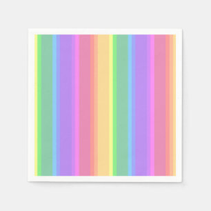 Serviette En Papier Bandes arc-en-ciel pastel