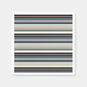 Serviette En Papier Bandes blanches gris mignonnes