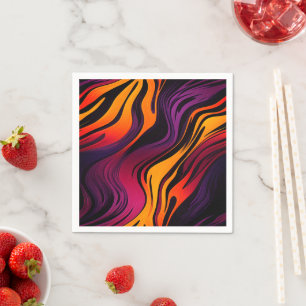 Serviette En Papier Bandes colorées