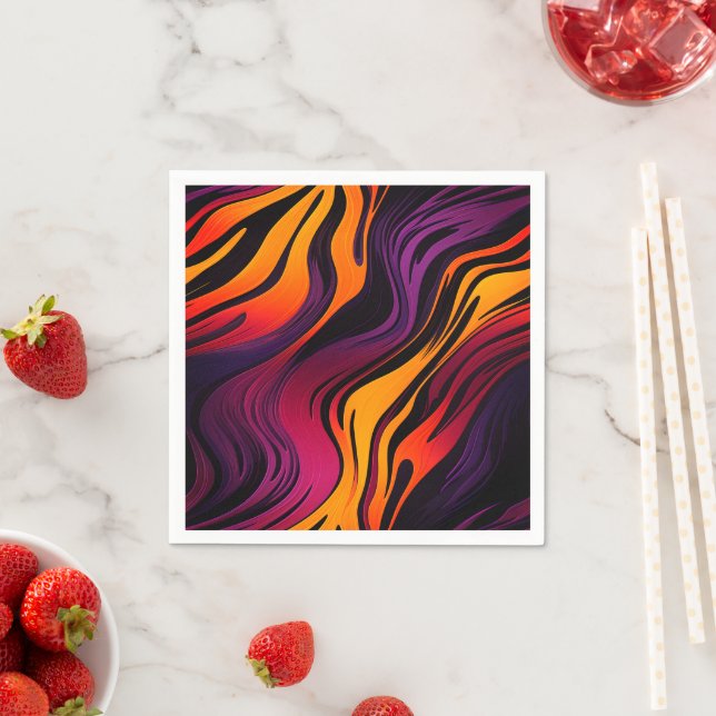 Serviette En Papier Bandes colorées (En situation)