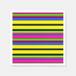 Serviette En Papier Bandes colorées jaunes mignonnes