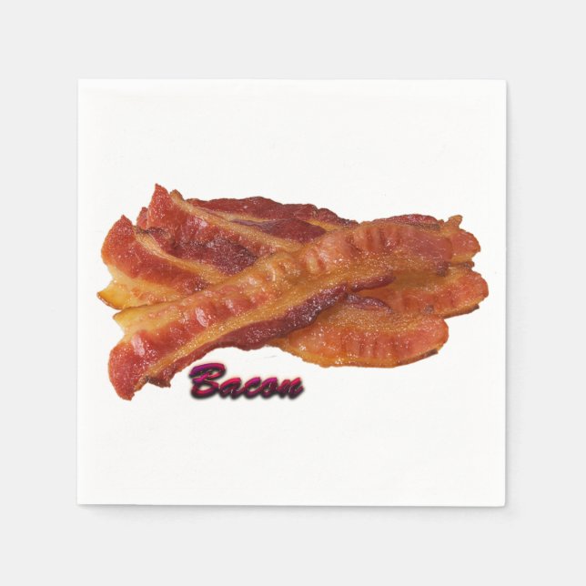 Serviette En Papier Bandes de Bacon (Devant)