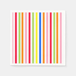 Serviette En Papier Bandes de bonbons multicolores