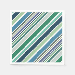 Serviette En Papier Bandes diagonales colorées