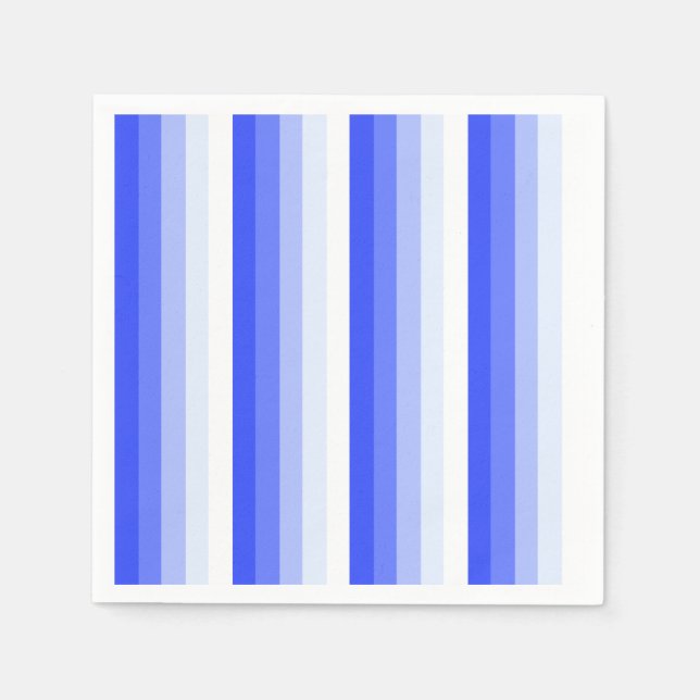 Serviette En Papier Bandes d'ombre bleu royal (Devant)