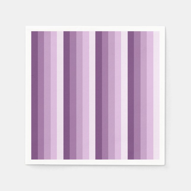 Serviette En Papier Bandes d'ombre prune violette (Devant)