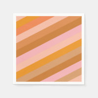 Bandes en terre cuite rose orange rétro