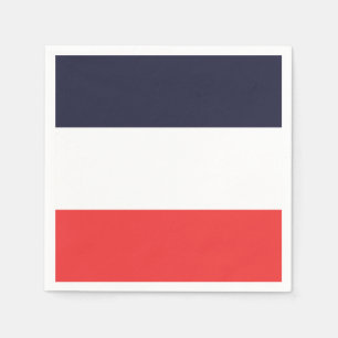 Serviette En Papier Bandes Fête Rayée Bleu Blanc & Rouge