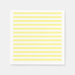 Serviette En Papier Bandes jaune pâle et blanc
