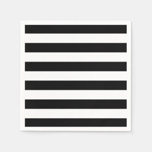Serviette En Papier Bandes noires et blanches. Fête d'Halloween modern