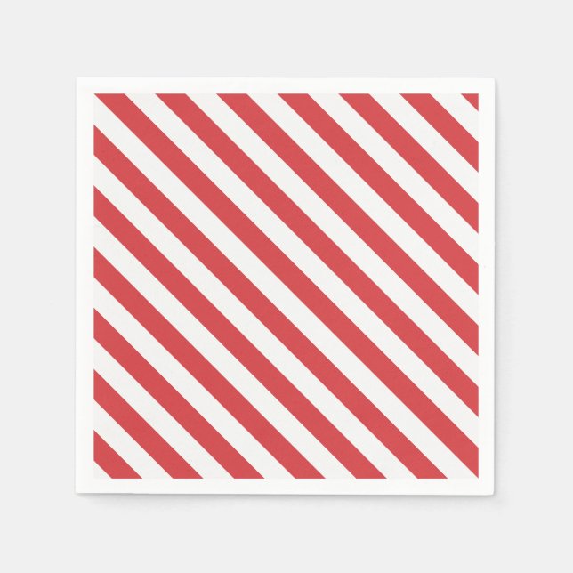 Serviette En Papier Bandes rouges et blanches (Devant)