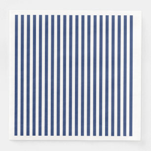 Serviette En Papier Bandes verticales minces de la marine