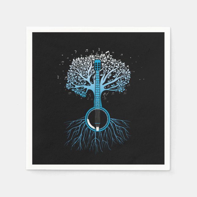 Serviette En Papier Banjo Tree Country Music Bluegrass Musician Cadeau (Devant)