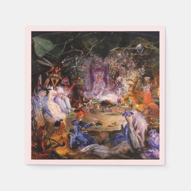 Serviette En Papier BANQUET FÉERIQUE Fées des Bois  (Devant)