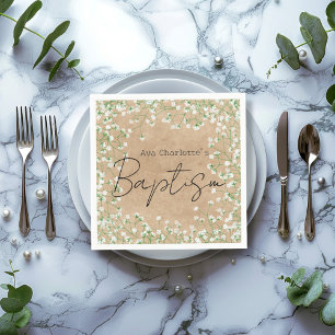 Serviette En Papier Baptême Boho Baptême de l'eau douce pour bébé