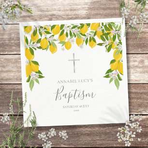 Serviette En Papier Baptême Citrons Fleurissent Floral
