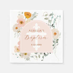 Serviette En Papier Baptême de l'arc fleur sauvage