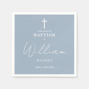 Serviette En Papier Baptême minimaliste Baptême Dusty Élégant