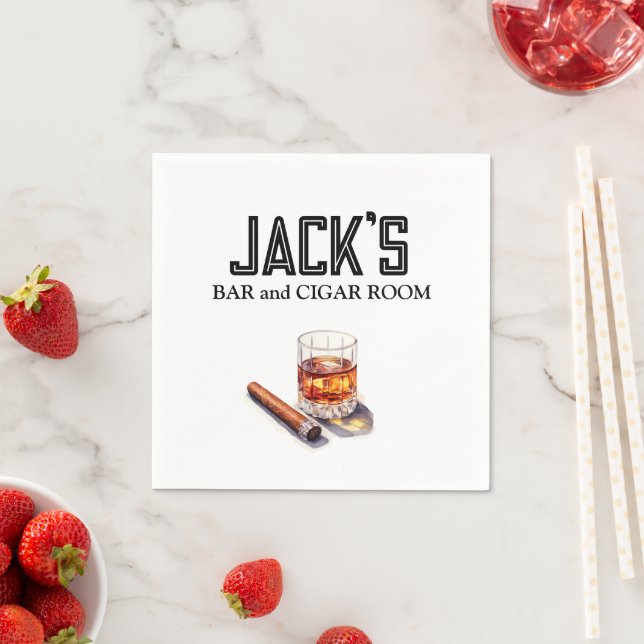 Serviette En Papier Bar et Cigar Room Paper (En situation)