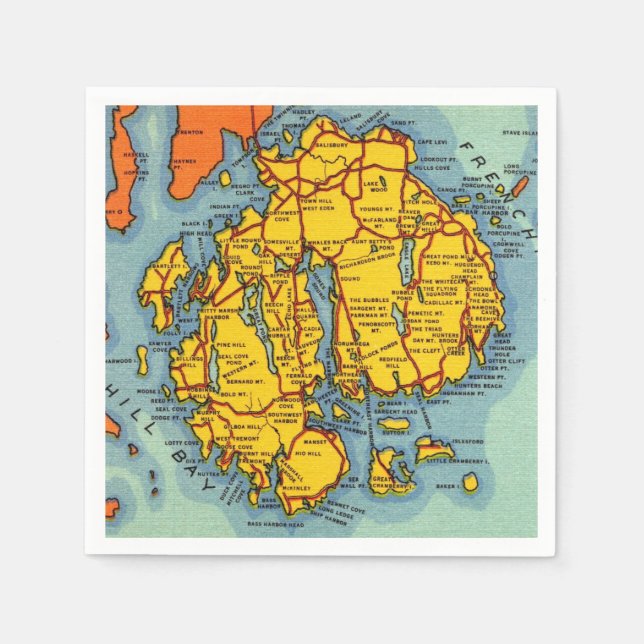 Serviette En Papier Bar Harbour - Mt Desert Island (Devant)