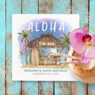 Serviette En Papier Bar Tiki Tropical Lune Etoiles Anniversaire